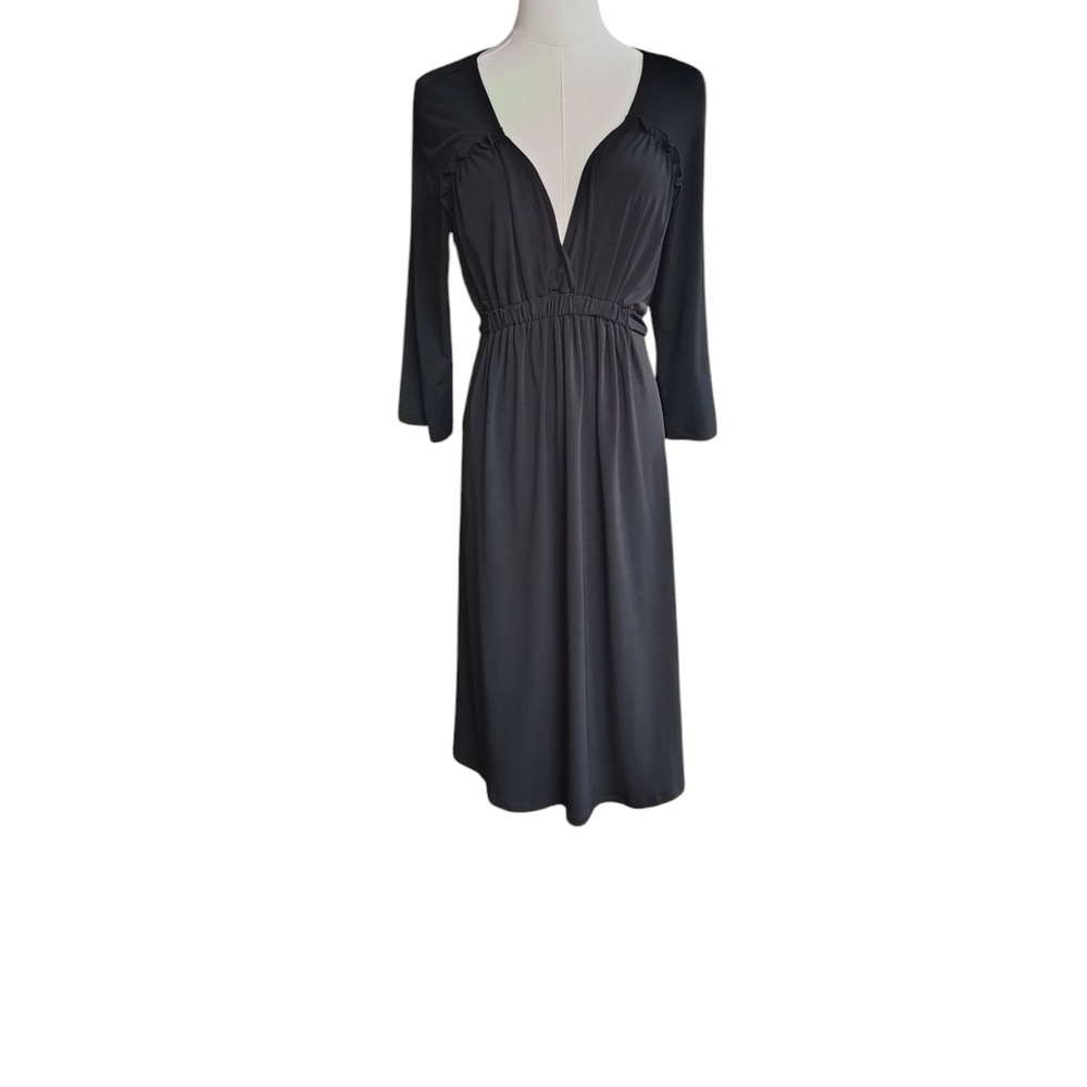 Elegant Black V-Neck Dress